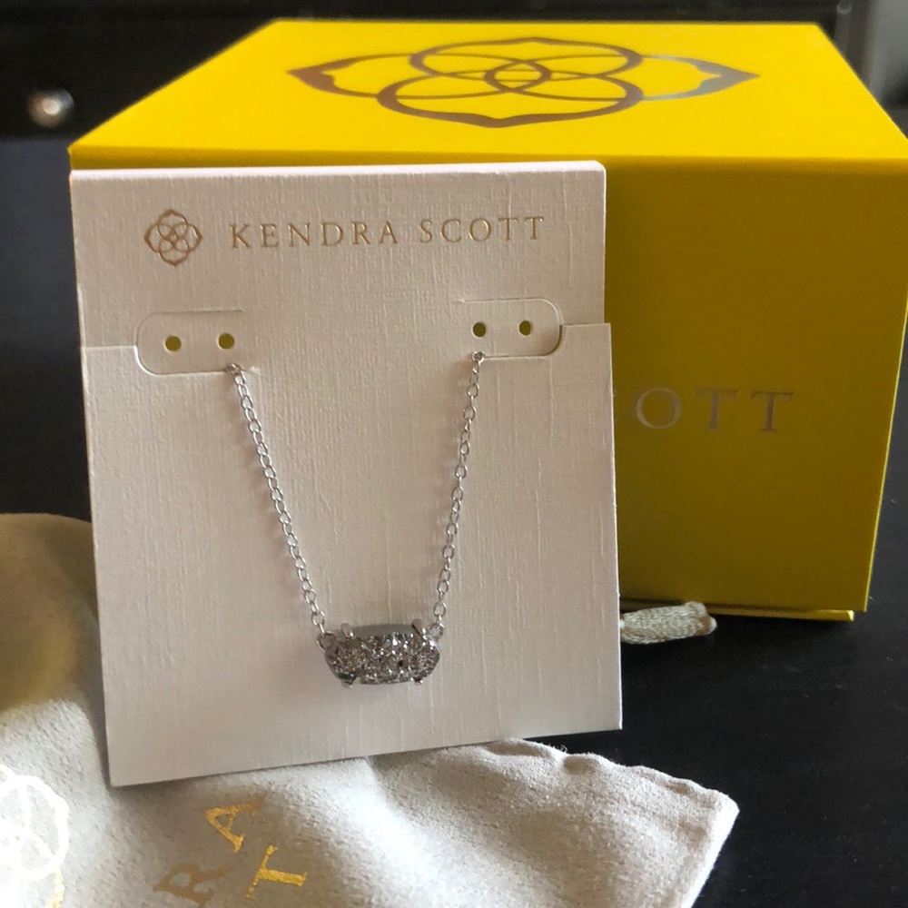 NWT Kendra Scott Platinum Druzy Necklace 🎁 - Picture 7 of 7